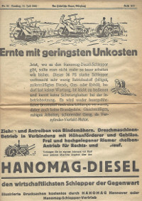 Hanomag in -Der fränkische Bauer- von 1931
